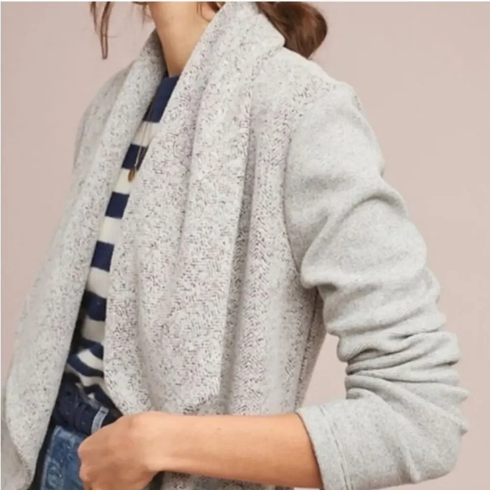 Dolan Anthropologie Heathered Gray Northfield Belted Cardigan Sweater